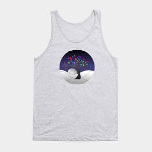 Modern and Colorful Tree Art Structure - Night sky Tank Top